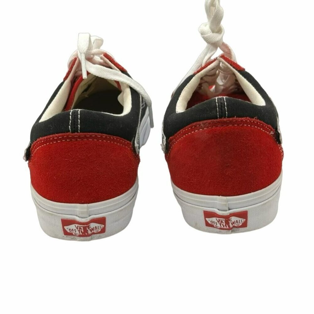 🤩Size 9 Men's VANS Old Skool Colorblock Black Red White Sneakers suede low top - Picture 4 of 7